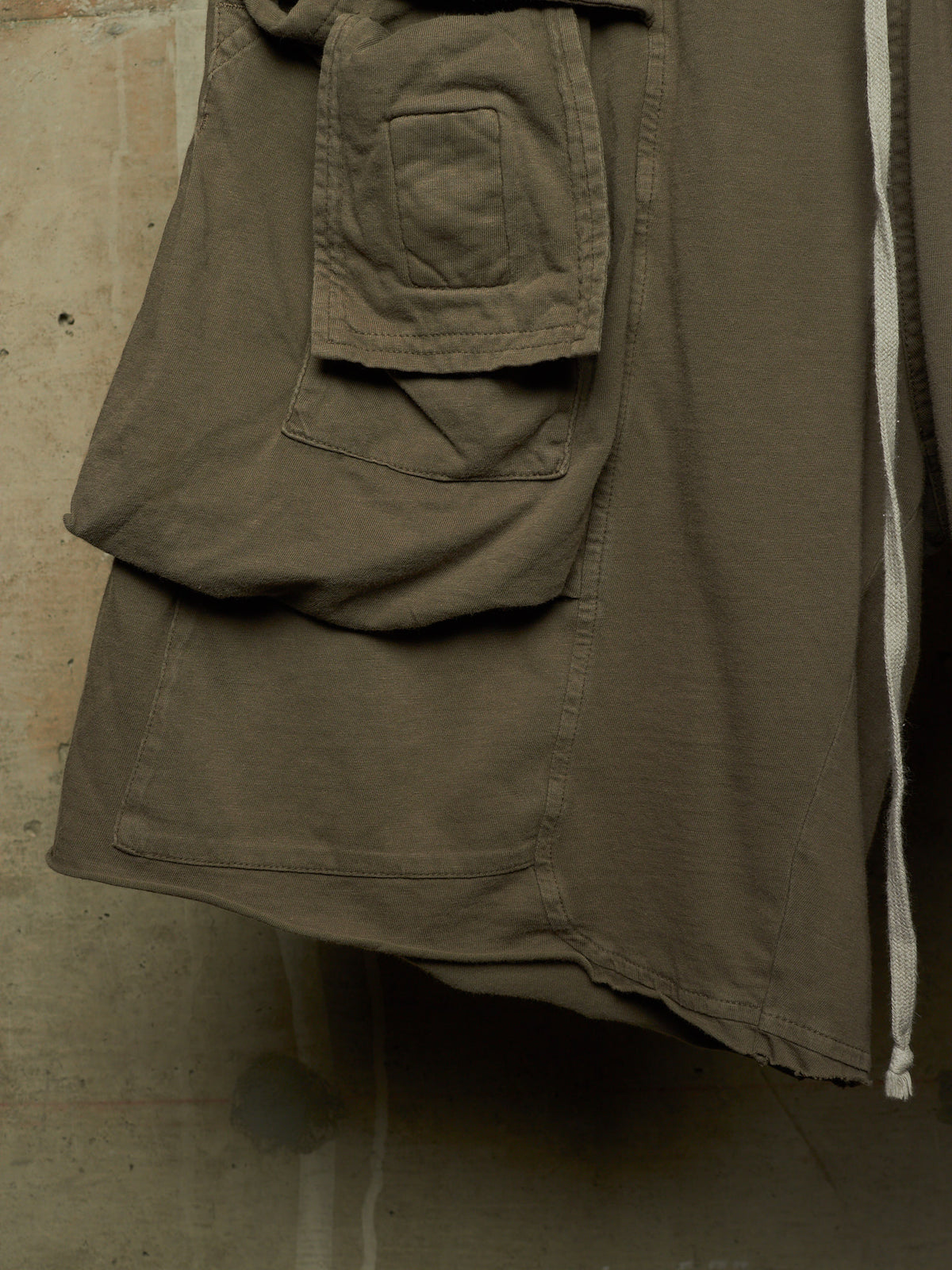 Rick Owens DRKSHDW SS23 "EDFU" DUST Cotton Jersey Creatch Cargo Shorts