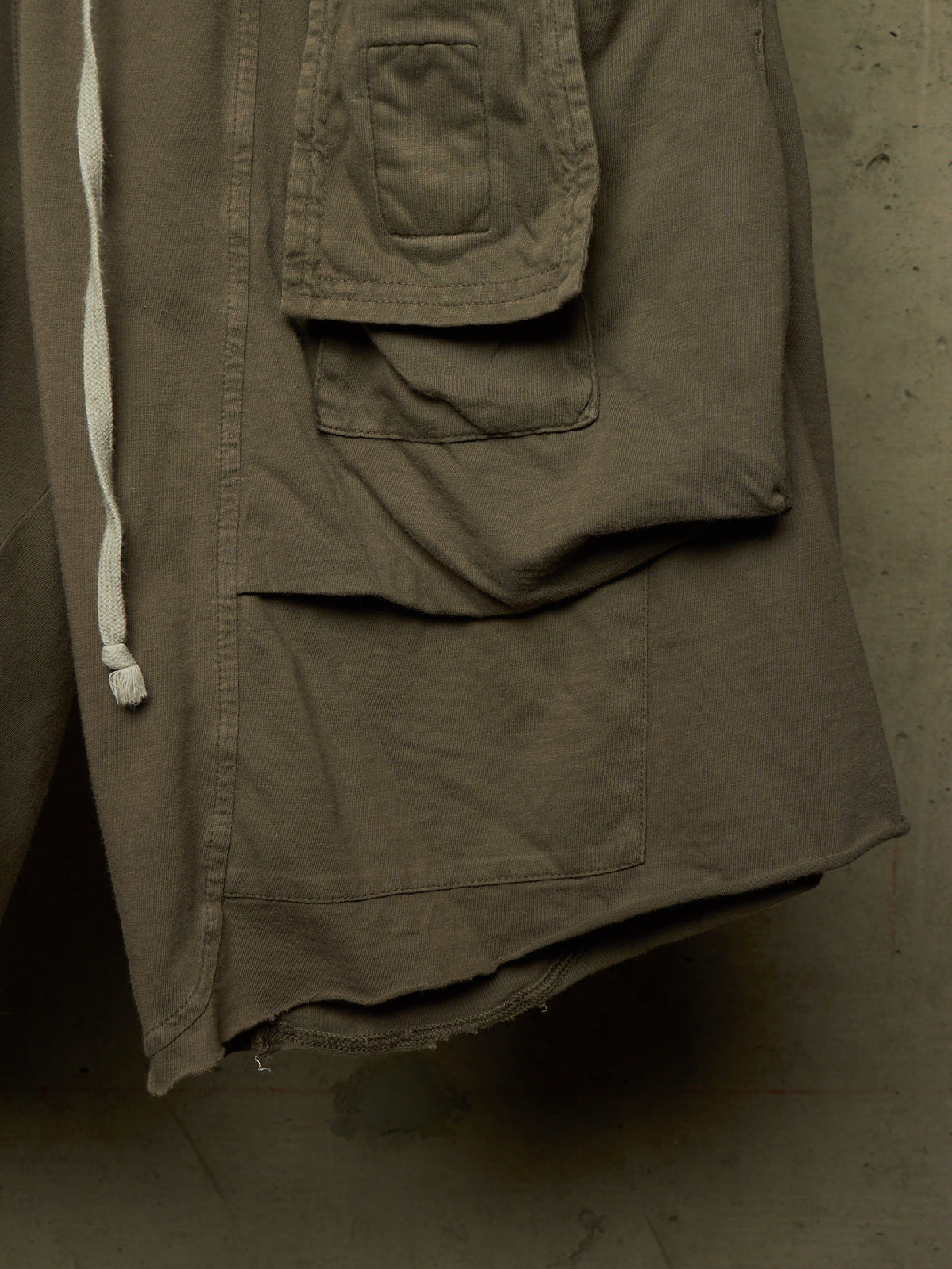 Rick Owens DRKSHDW SS23 "EDFU" DUST Cotton Jersey Creatch Cargo Shorts
