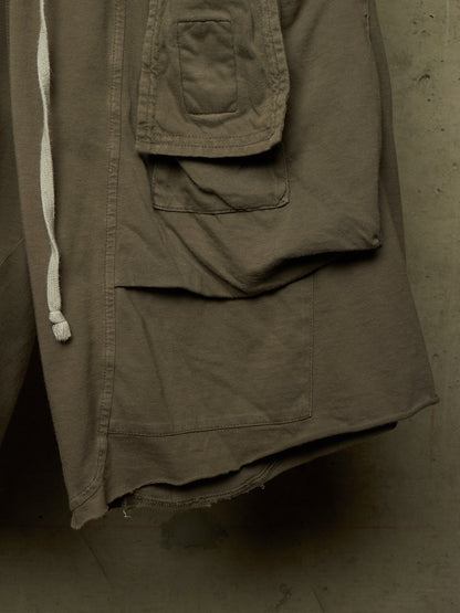 Rick Owens DRKSHDW SS23 "EDFU" DUST Cotton Jersey Creatch Cargo Shorts