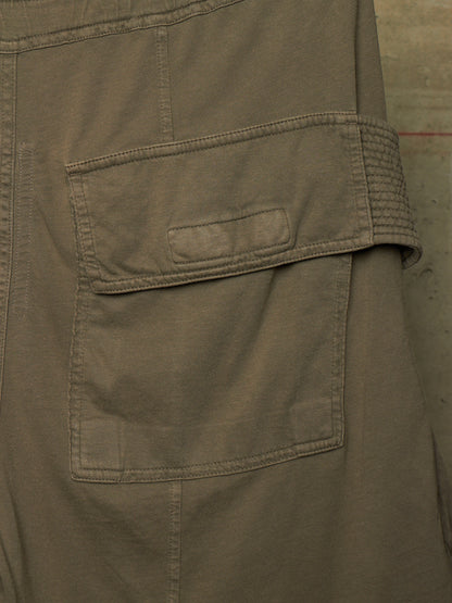 Rick Owens DRKSHDW SS23 "EDFU" DUST Cotton Jersey Creatch Cargo Shorts
