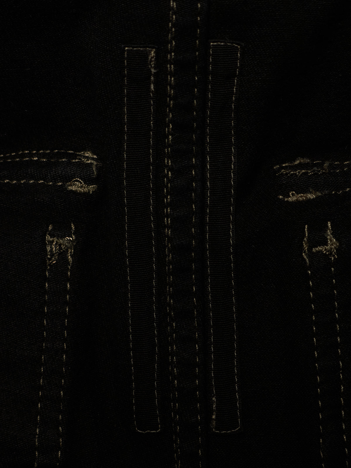 Rick Owens DRKSHDW SS24 "LIDO" BLACK Drop-crotch Waxed Creatch Cropped Cargo Denim