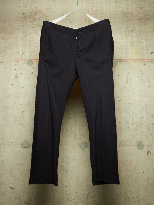 Rick Owens AW08 "STAG" Bias Cut Frayed Hem Flare Wool Trousers