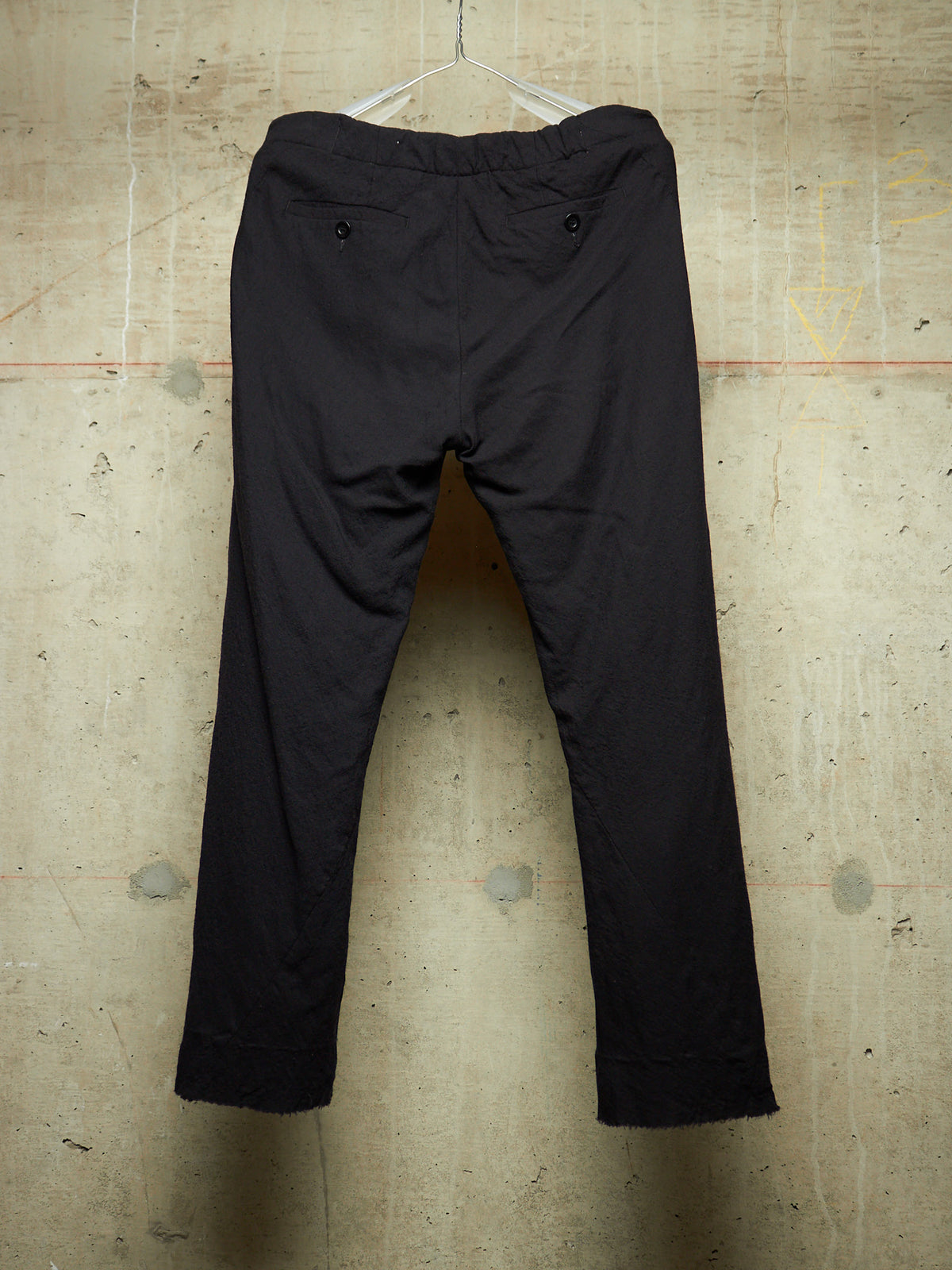 Rick Owens AW08 "STAG" Bias Cut Frayed Hem Flare Wool Trousers
