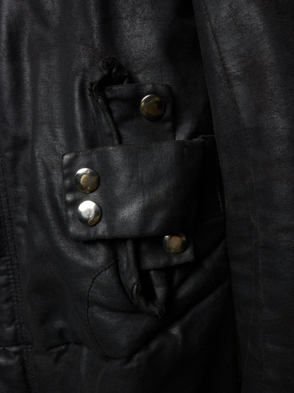 Rick Owens AW03 "TRUCKER" Pill High Neck Waxed Rider Jacket