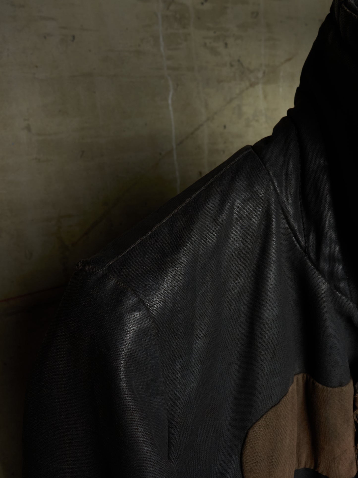 Rick Owens AW03 "TRUCKER" Pill High Neck Waxed Rider Jacket