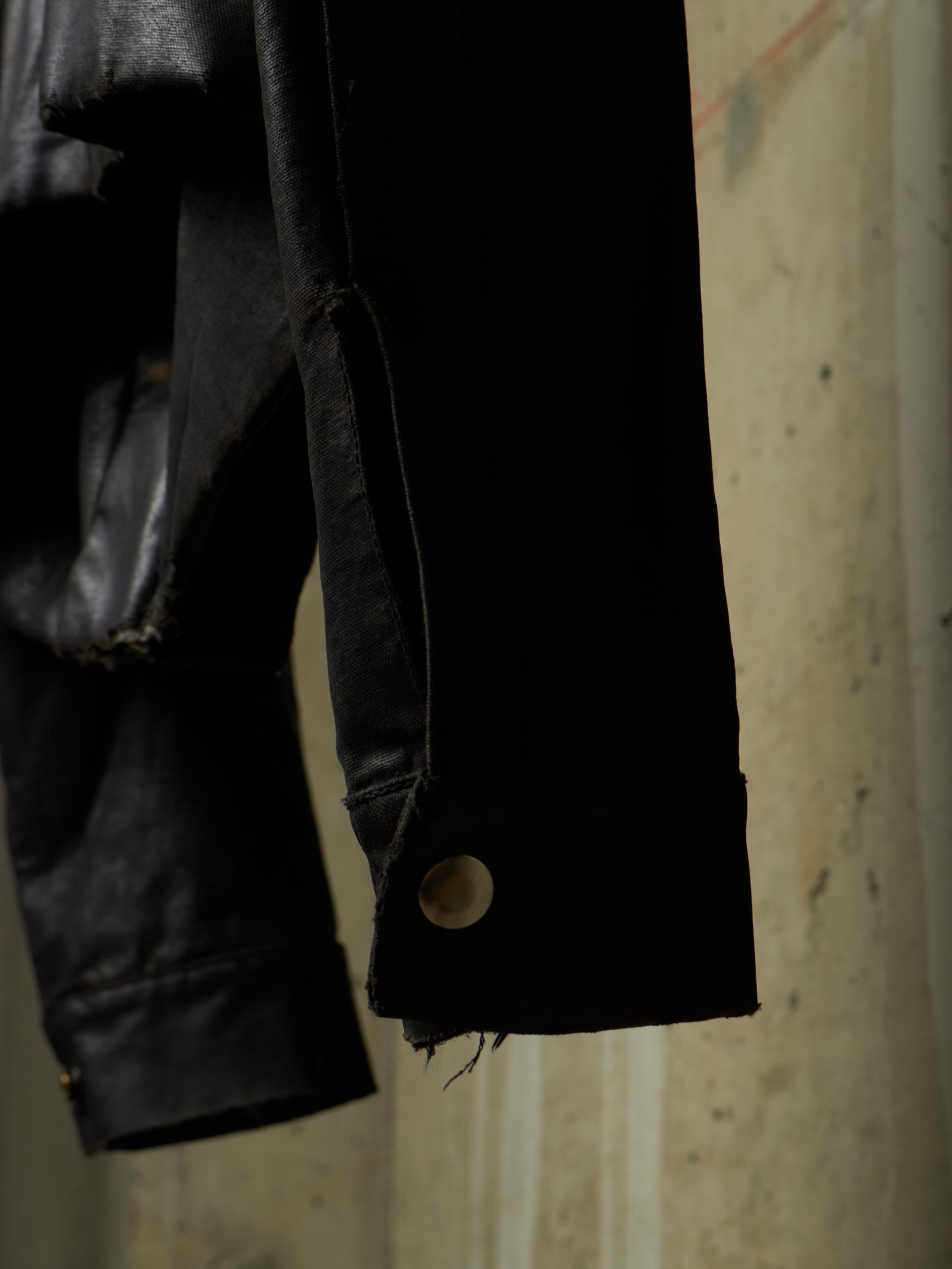 Rick Owens AW03 "TRUCKER" Pill High Neck Waxed Rider Jacket