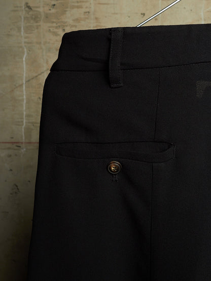 Rick Owens SS08 "CREATCH" Wool Viscose Drop-Crotch Tailored Capri Shorts