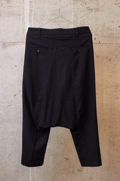 Rick Owens SS08 "CREATCH" Wool Viscose Drop-Crotch Tailored Capri Shorts