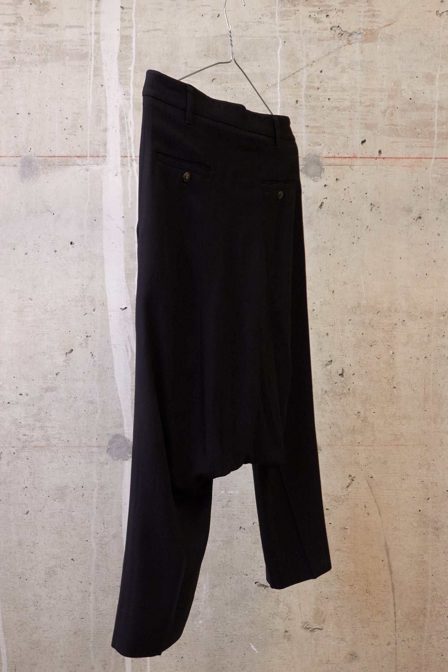 Rick Owens SS08 "CREATCH" Wool Viscose Drop-Crotch Tailored Capri Shorts