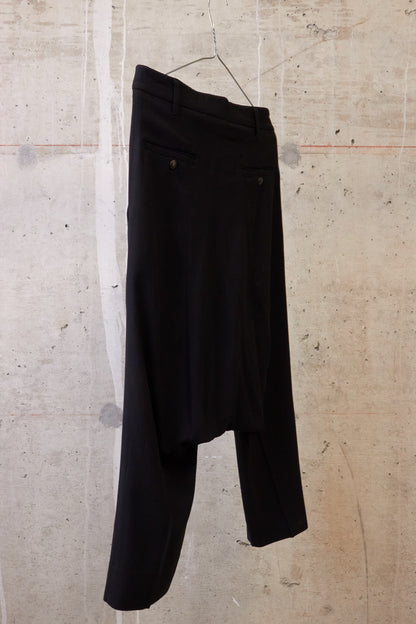 Rick Owens SS08 "CREATCH" Wool Viscose Drop-Crotch Tailored Capri Shorts