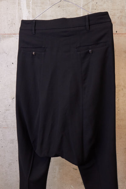 Rick Owens SS08 "CREATCH" Wool Viscose Drop-Crotch Tailored Capri Shorts