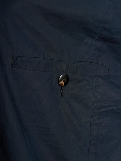 Rick Owens SS10 "RELEASE" Washed Navy Asymmetric Flap Zip Pocket Drop-crotch Shorts