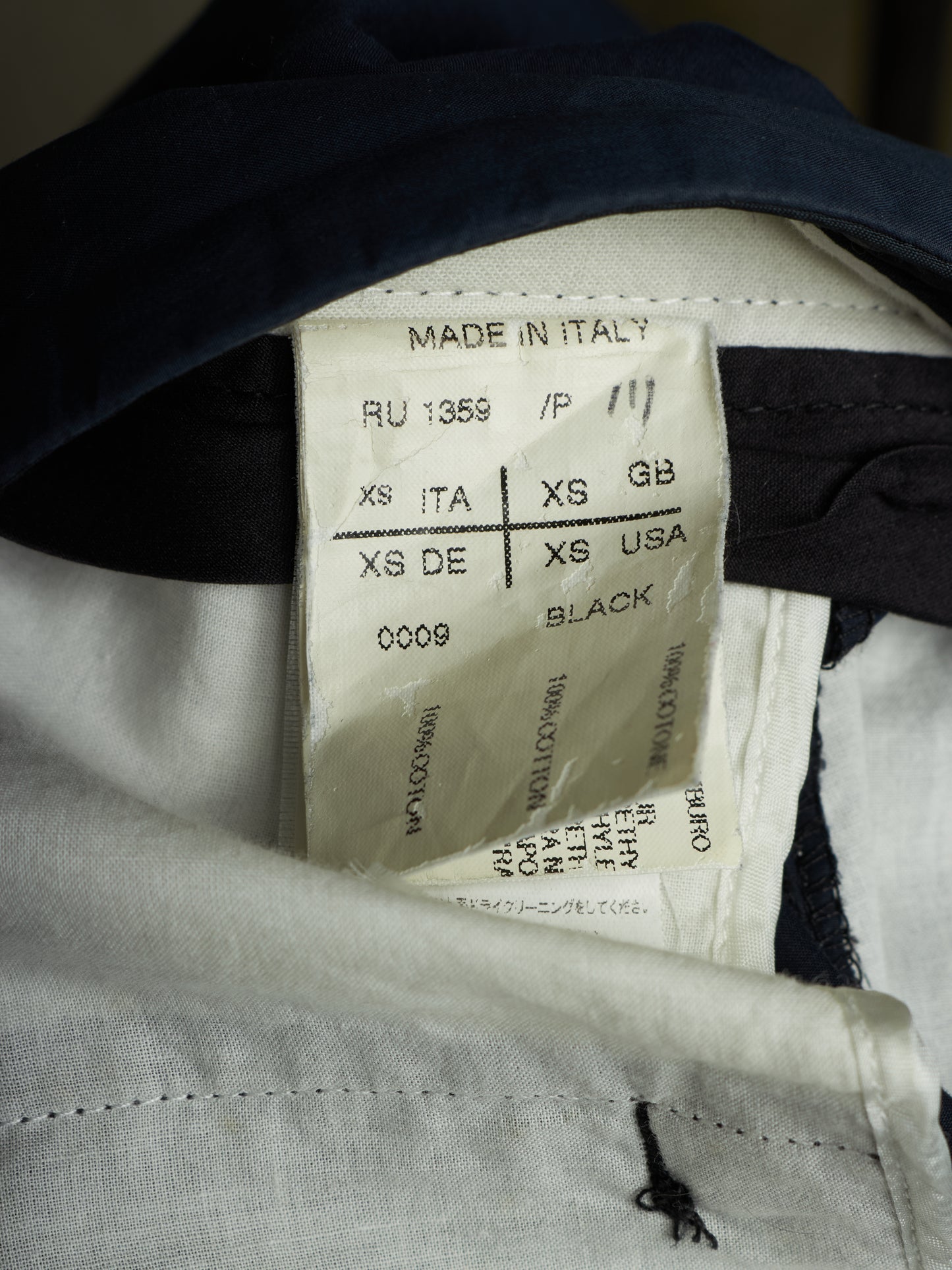 Rick Owens SS10 "RELEASE" Washed Navy Asymmetric Flap Zip Pocket Drop-crotch Shorts