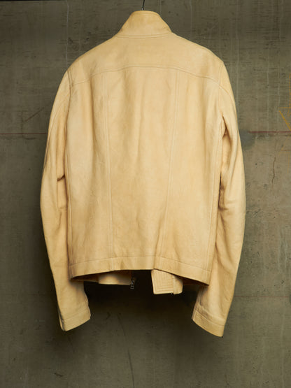 Rick Owens SS15 "FAUN" BONE Lamb Leather Molino Jacket