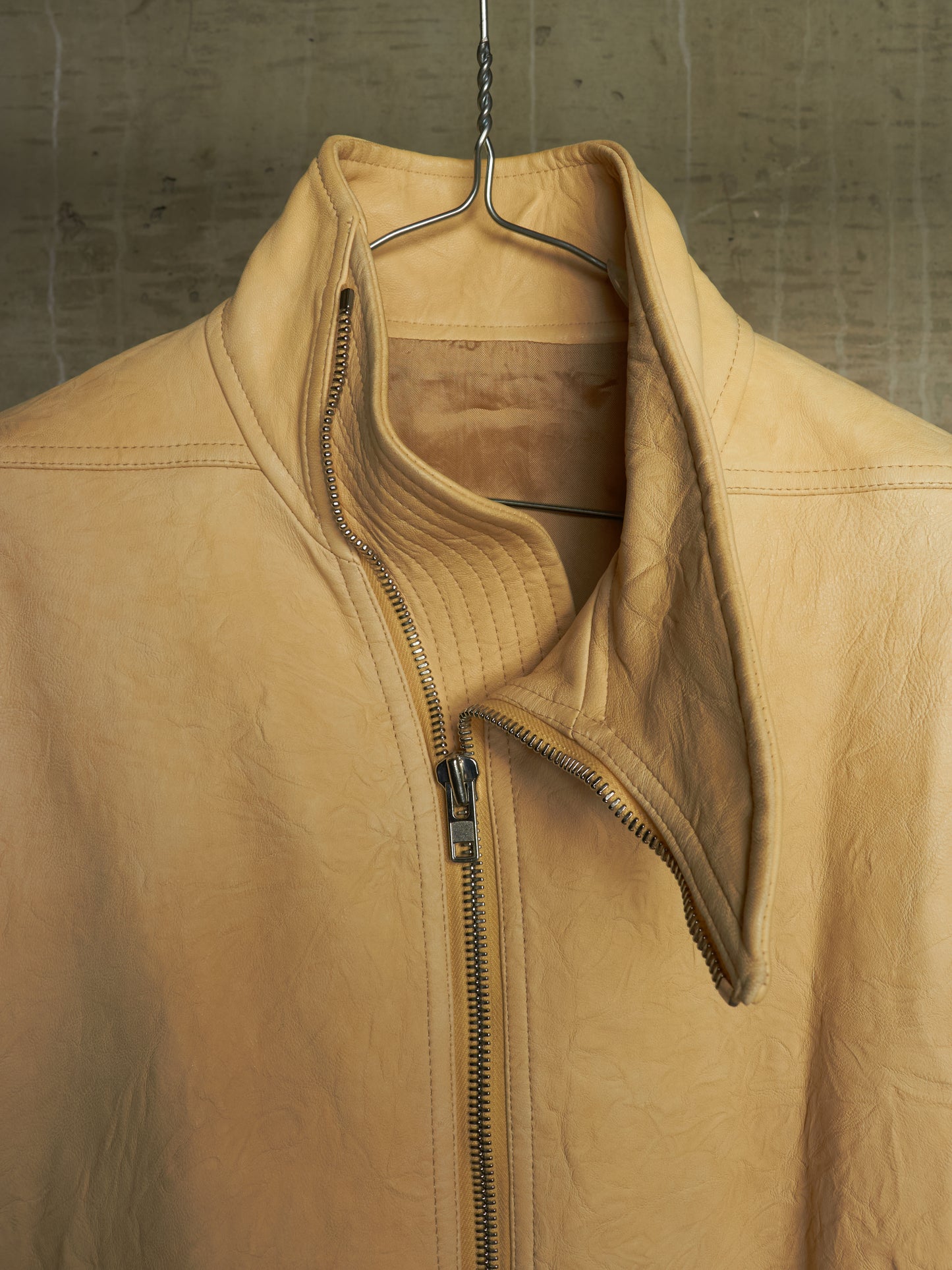 Rick Owens SS15 "FAUN" BONE Lamb Leather Molino Jacket