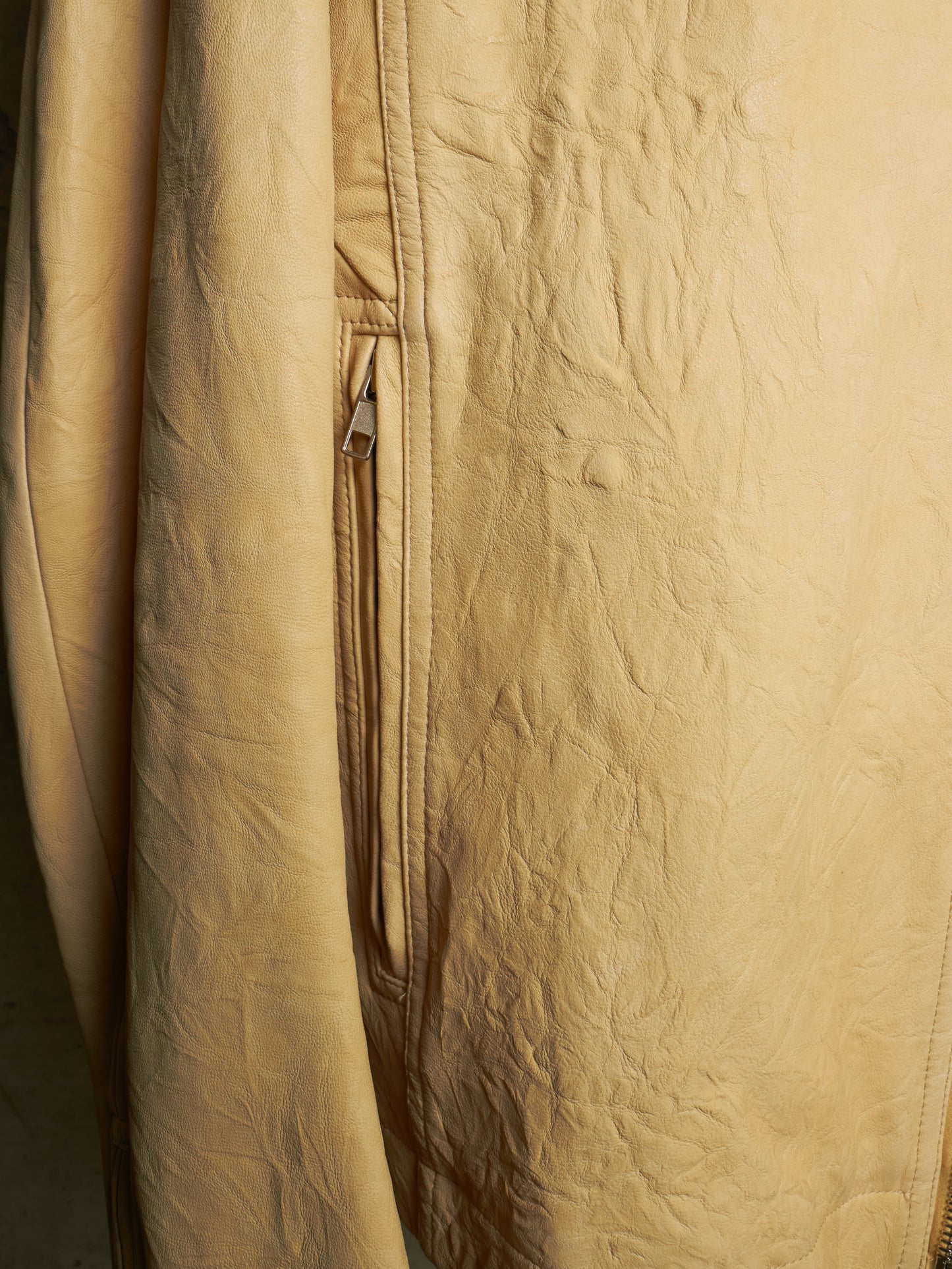 Rick Owens SS15 "FAUN" BONE Lamb Leather Molino Jacket