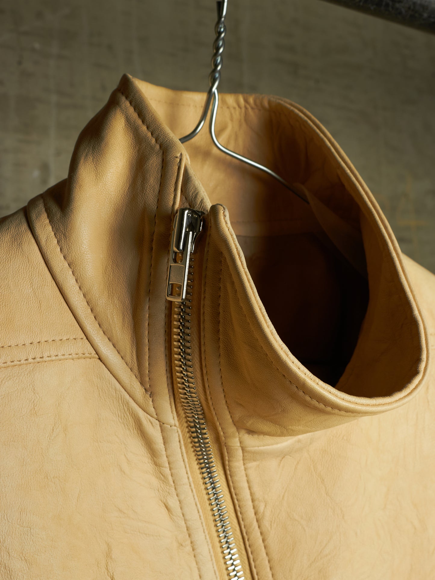 Rick Owens SS15 "FAUN" BONE Lamb Leather Molino Jacket