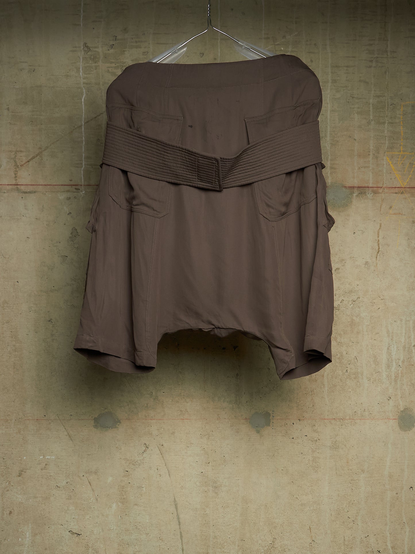 Rick Owens SS15 "FAUN" DARKDUST Drop-crotch Creatch Cargo Shorts