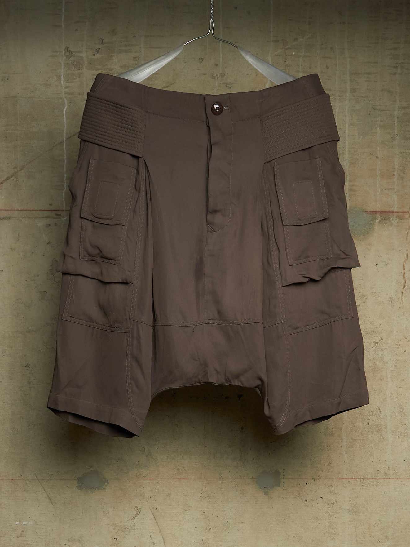 Rick Owens SS15 "FAUN" DARKDUST Drop-crotch Creatch Cargo Shorts