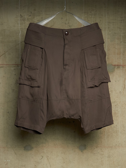 Rick Owens SS15 "FAUN" DARKDUST Drop-crotch Creatch Cargo Shorts