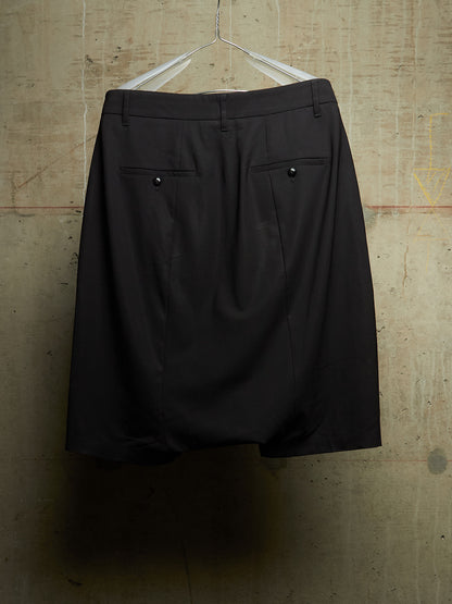 Rick Owens SS15 "FAUN" Black Virgin Wool Drop-crotch Pod Shorts