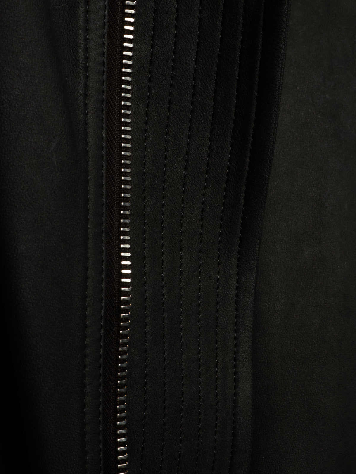 Rick Owens SS16 "CYCLOPS" BLACK Lamb Nubuck Leather Intarsia Rider Jacket