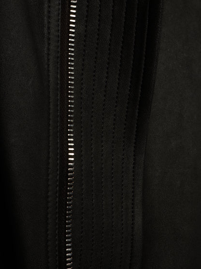 Rick Owens SS16 "CYCLOPS" BLACK Lamb Nubuck Leather Intarsia Rider Jacket