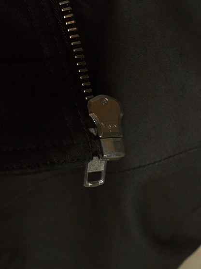 Rick Owens SS16 "CYCLOPS" BLACK Lamb Nubuck Leather Intarsia Rider Jacket
