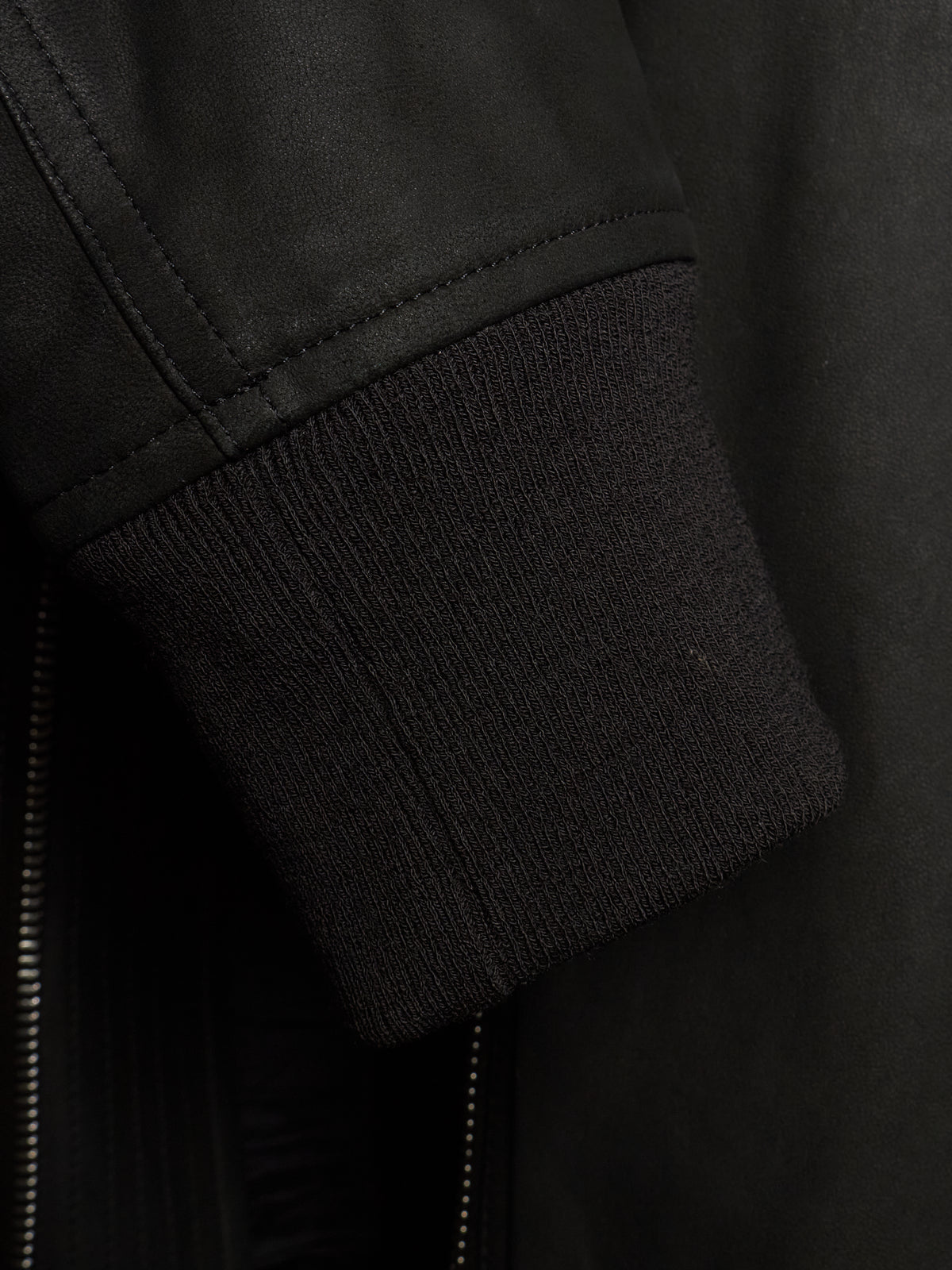 Rick Owens SS16 "CYCLOPS" BLACK Lamb Nubuck Leather Intarsia Rider Jacket