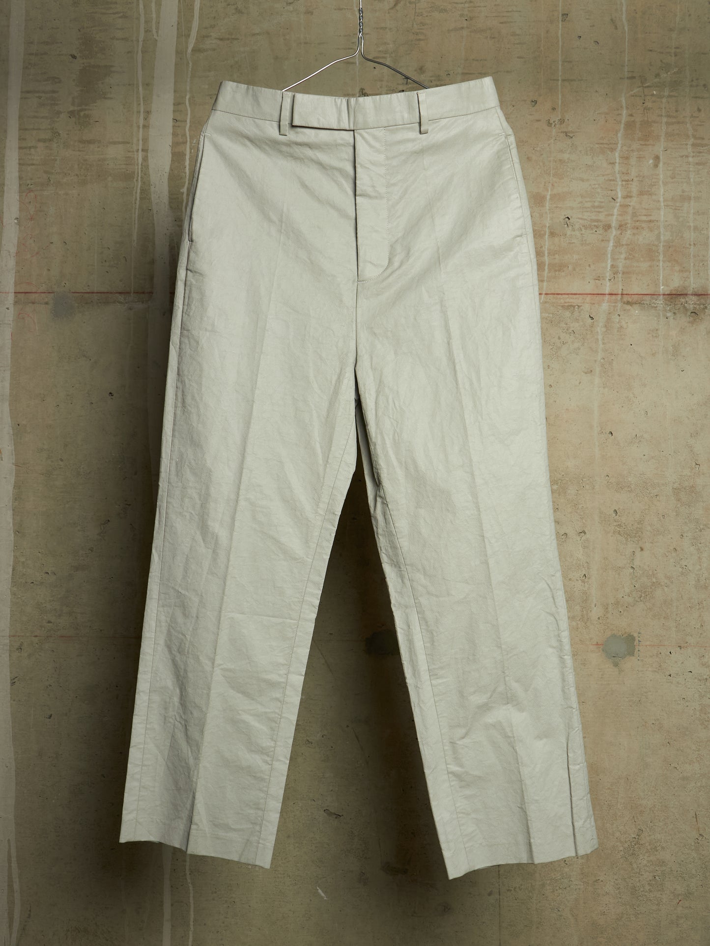 Rick Owens SS19 "BABEL" OYSTER Coated 'Bolans' Crop Pants