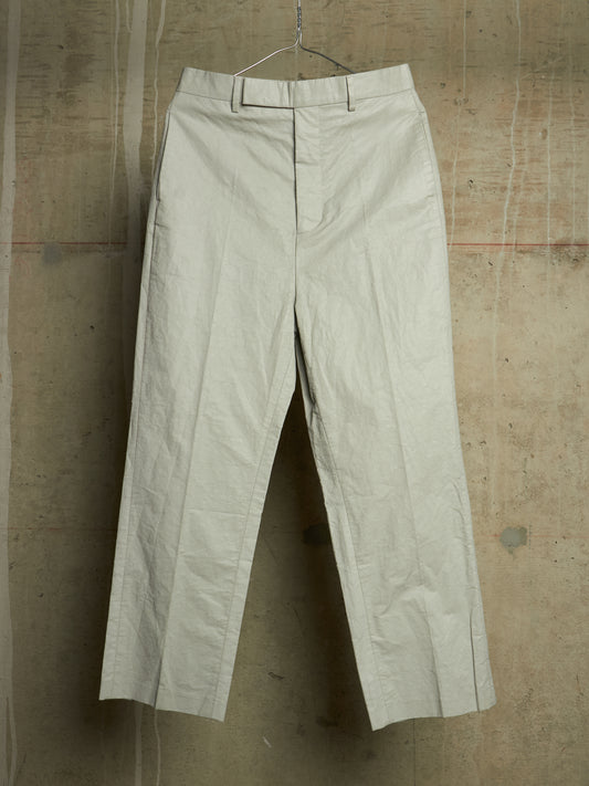 Rick Owens SS19 "BABEL" OYSTER Coated 'Bolans' Crop Pants