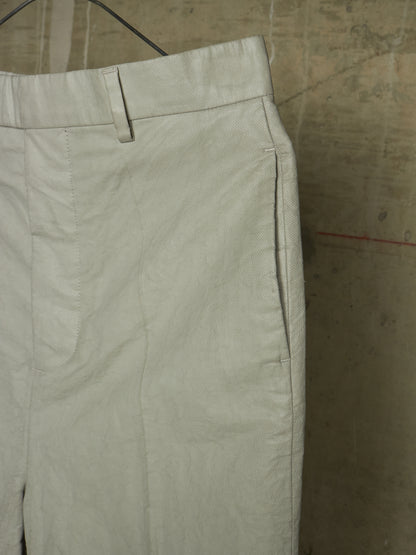 Rick Owens SS19 "BABEL" OYSTER Coated 'Bolans' Crop Pants