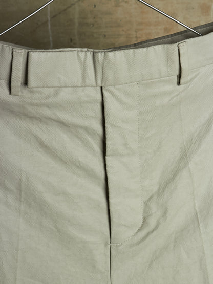 Rick Owens SS19 "BABEL" OYSTER Coated 'Bolans' Crop Pants