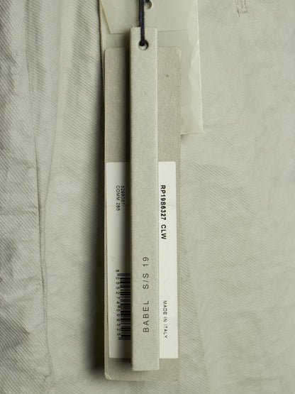 Rick Owens SS19 "BABEL" OYSTER Coated 'Bolans' Crop Pants