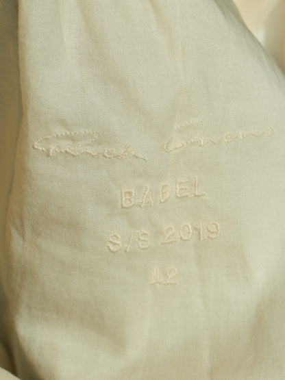 Rick Owens SS19 "BABEL" OYSTER Coated 'Bolans' Crop Pants