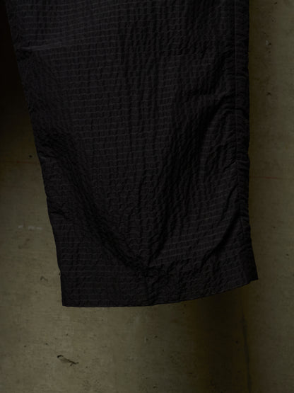 Rick Owens SS19 "BABEL" Black Striped Seersucker Cropped Trousers