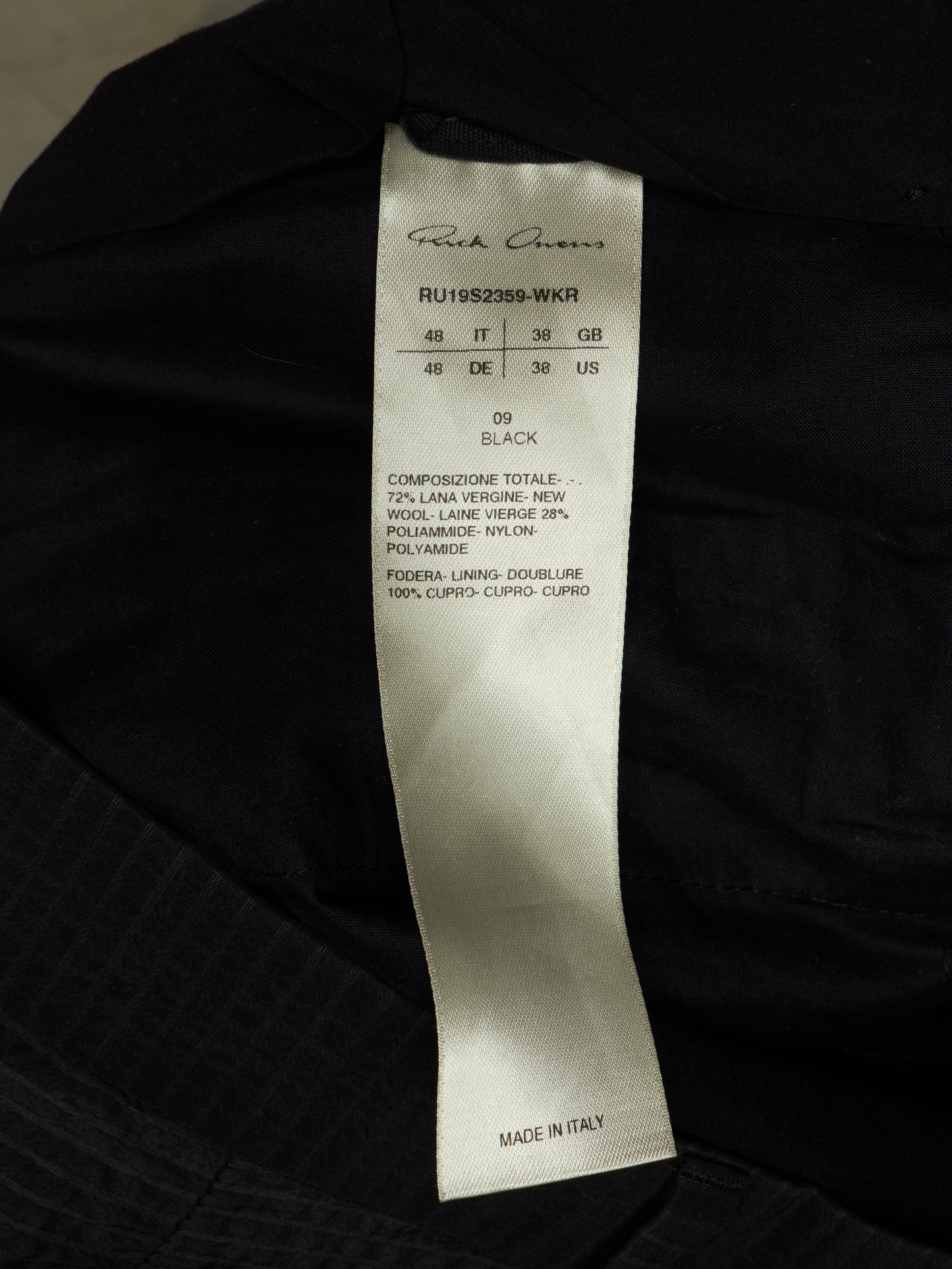 Rick Owens SS19 "BABEL" Black Striped Seersucker Cropped Trousers