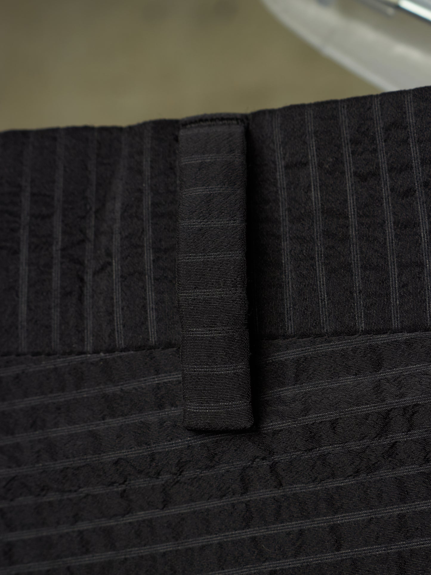 Rick Owens SS19 "BABEL" Black Striped Seersucker Cropped Trousers