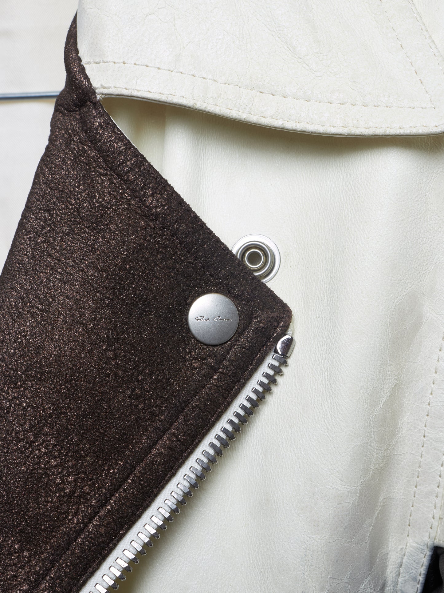 Rick Owens SS20 "TECUATL" Multicoloured Lambskin Leather Dracubiker Jacket