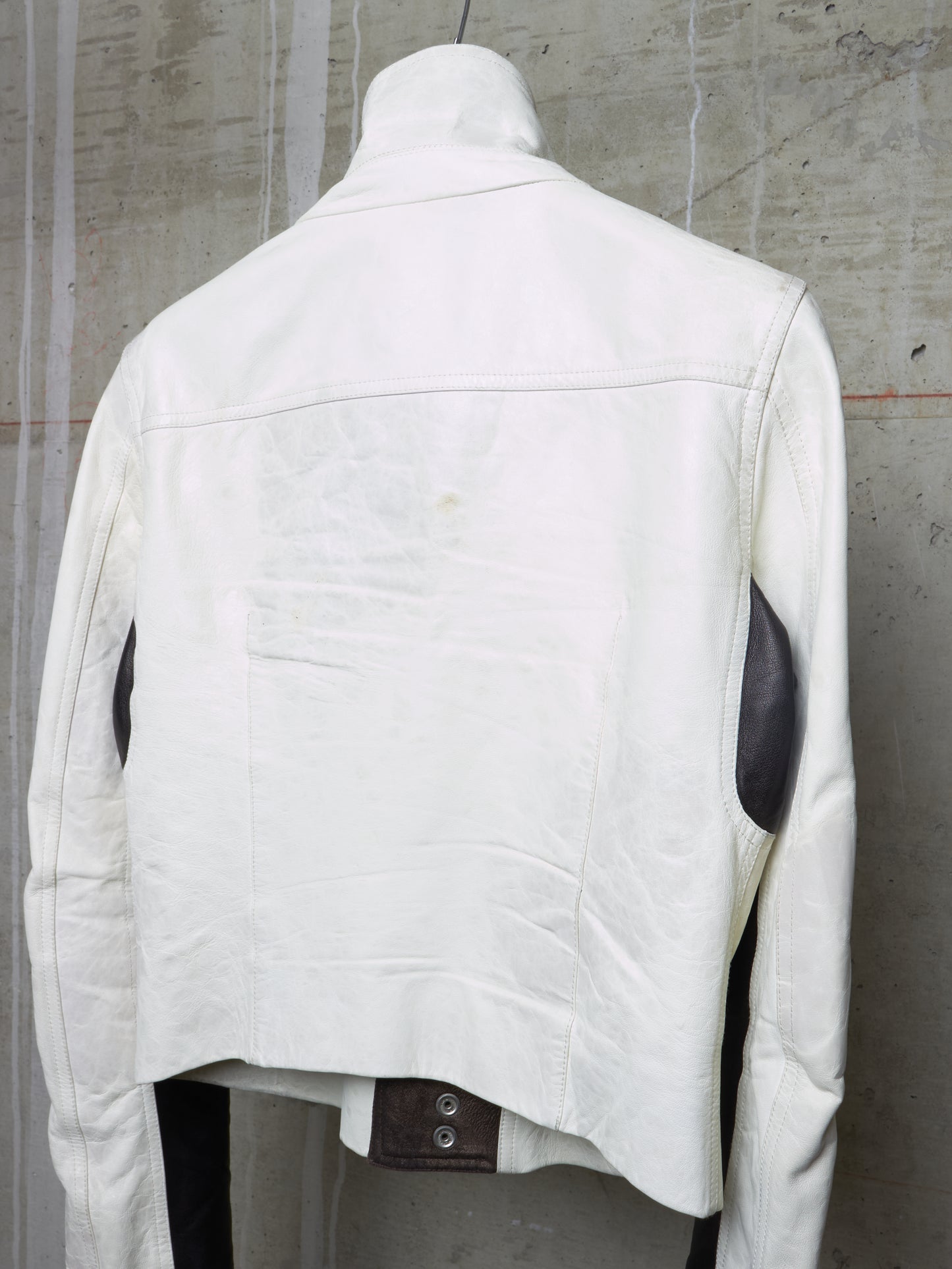 Rick Owens SS20 "TECUATL" Multicoloured Lambskin Leather Dracubiker Jacket