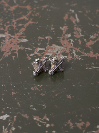 WERKSTATT:MÜNCHEN ‘M4551’ .925 Silver Cross Stud Earrings
