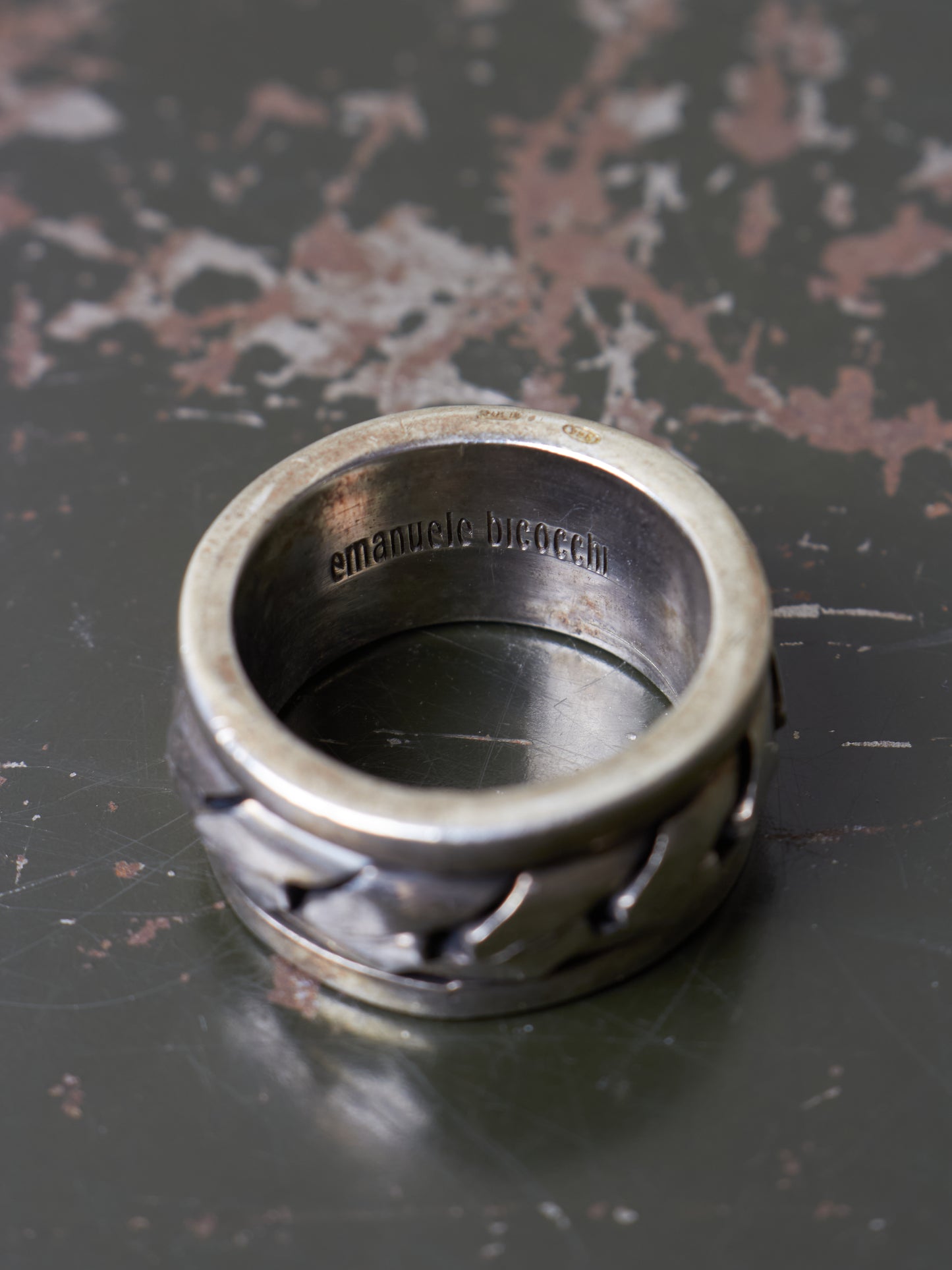 Emanuele Bicocchi .925 Silver Interlocking Chain Ring