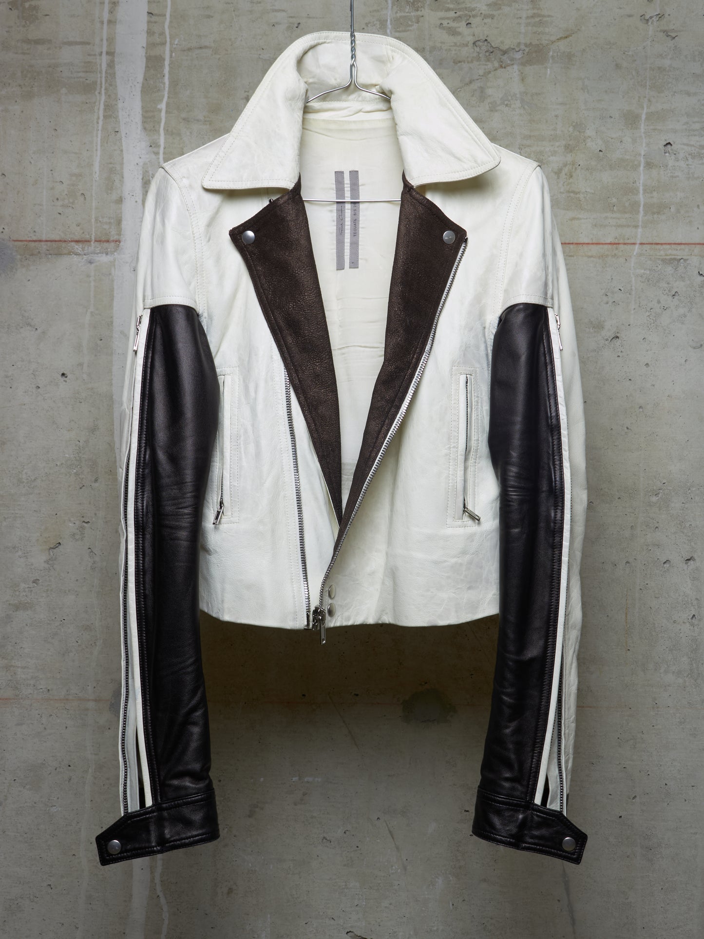 Rick Owens SS20 "TECUATL" Multicoloured Lambskin Leather Dracubiker Jacket