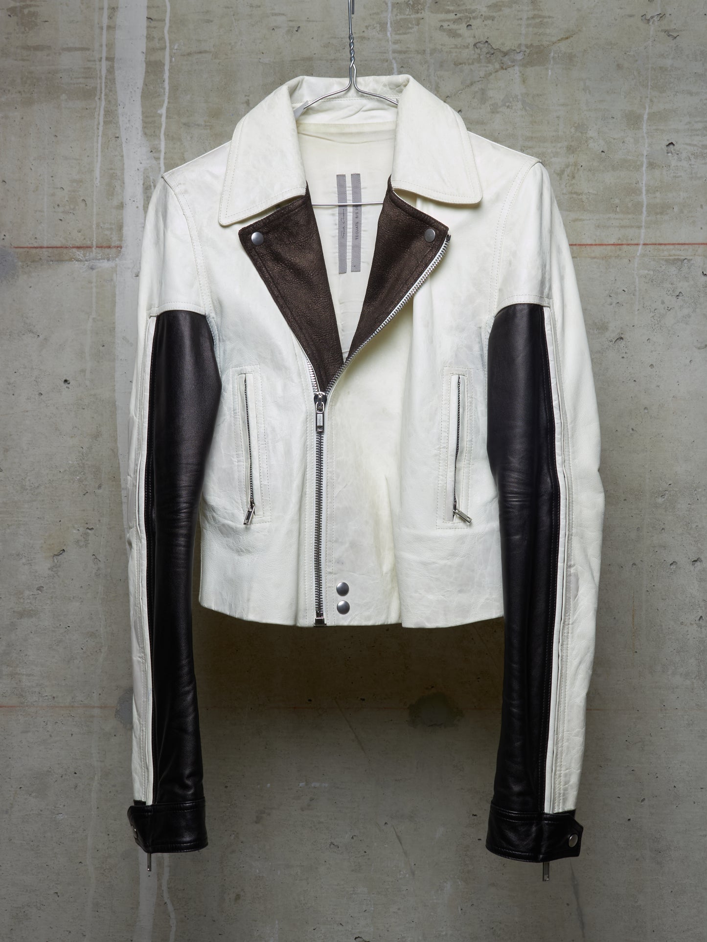 Rick Owens SS20 "TECUATL" Multicoloured Lambskin Leather Dracubiker Jacket