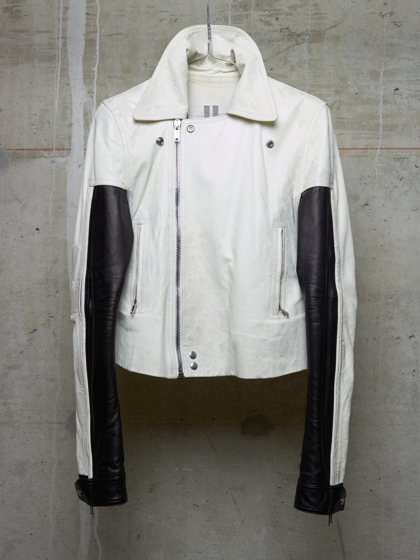 Rick Owens SS20 "TECUATL" Multicoloured Lambskin Leather Dracubiker Jacket