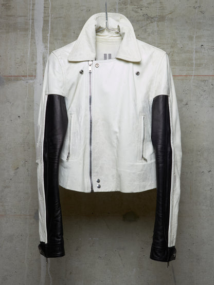 Rick Owens SS20 "TECUATL" Multicoloured Lambskin Leather Dracubiker Jacket