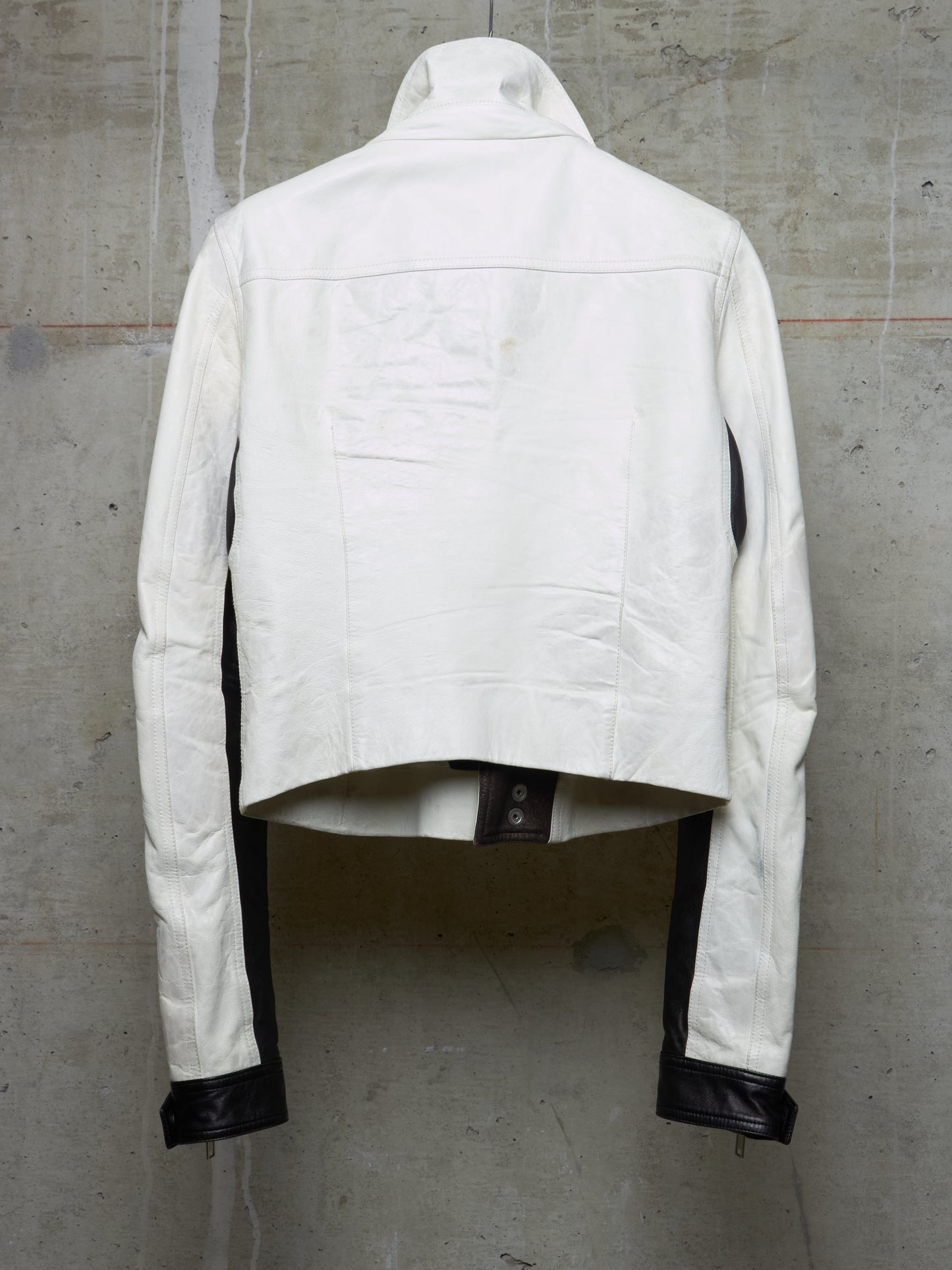 Rick Owens SS20 "TECUATL" Multicoloured Lambskin Leather Dracubiker Jacket