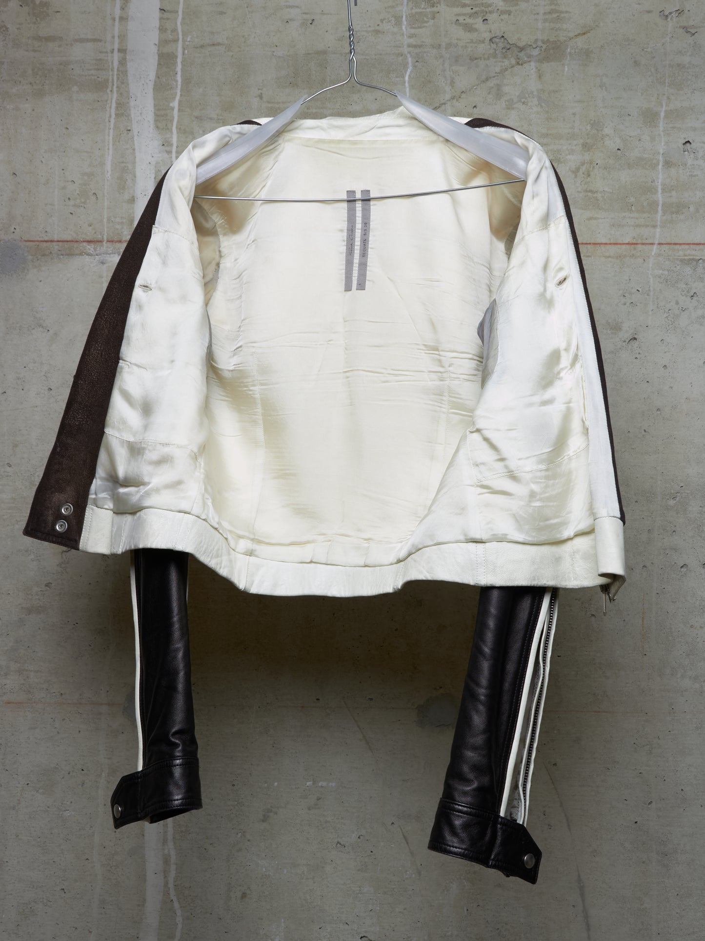 Rick Owens SS20 "TECUATL" Multicoloured Lambskin Leather Dracubiker Jacket