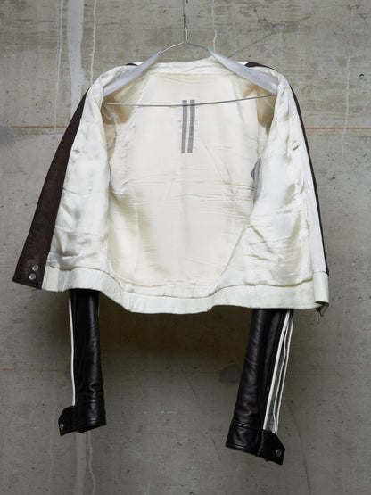 Rick Owens SS20 "TECUATL" Multicoloured Lambskin Leather Dracubiker Jacket