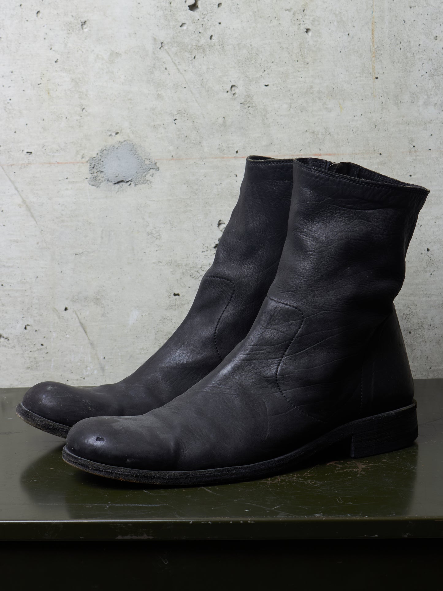 Isamu Katayama "BACKLASH" 2010s Side Zip Deerskin Leather Boots